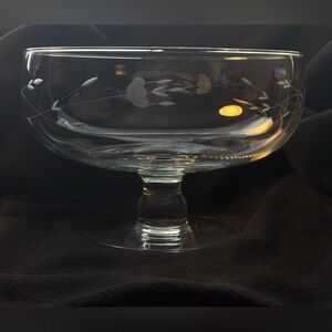 Princess House Heritage 9” Footed Centerpiece Bowl - Vintage Blown Glass